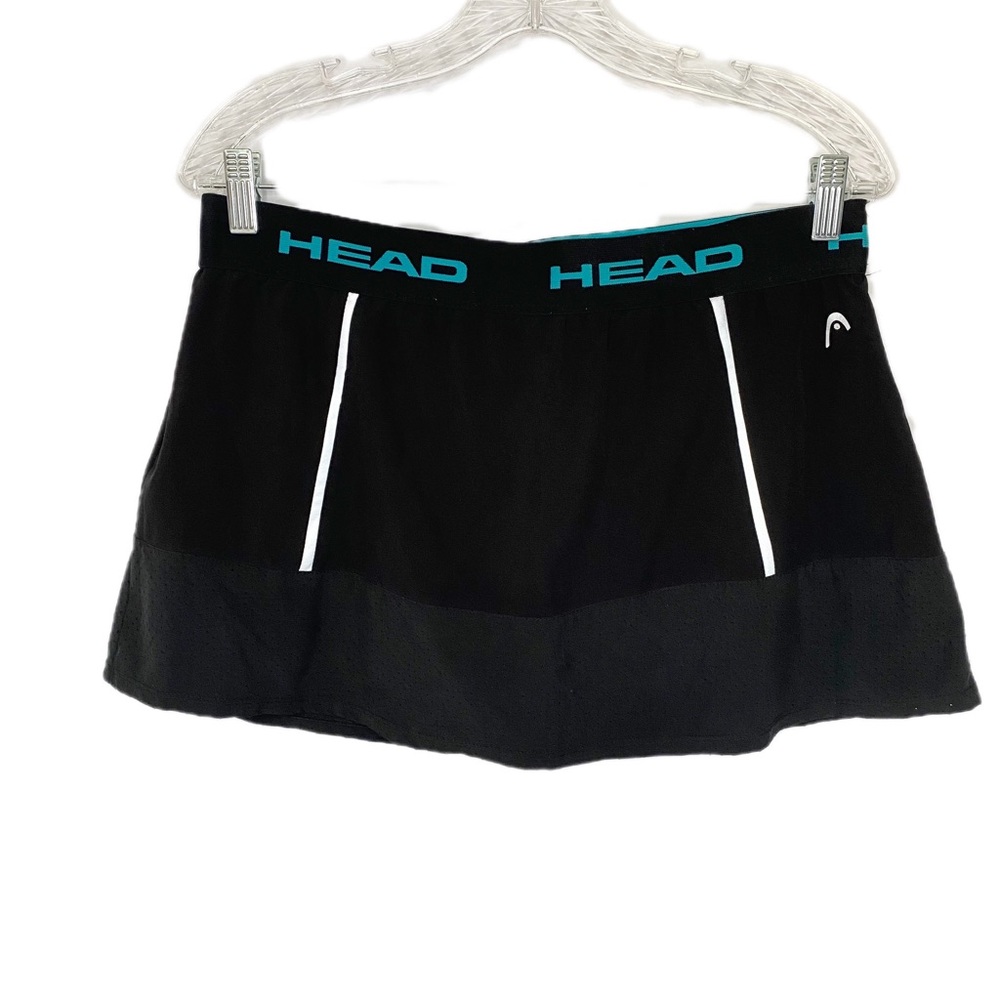 Head womens tennis skirt with shorts black and turquoise size Large